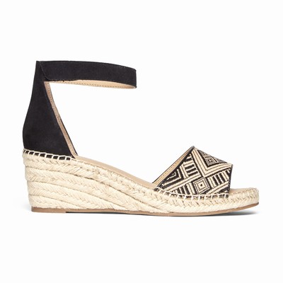 Cunhas Rockport Marah Woven Strap Mulher Pretas PT-17954